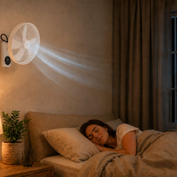 Ventilador de pared blanco