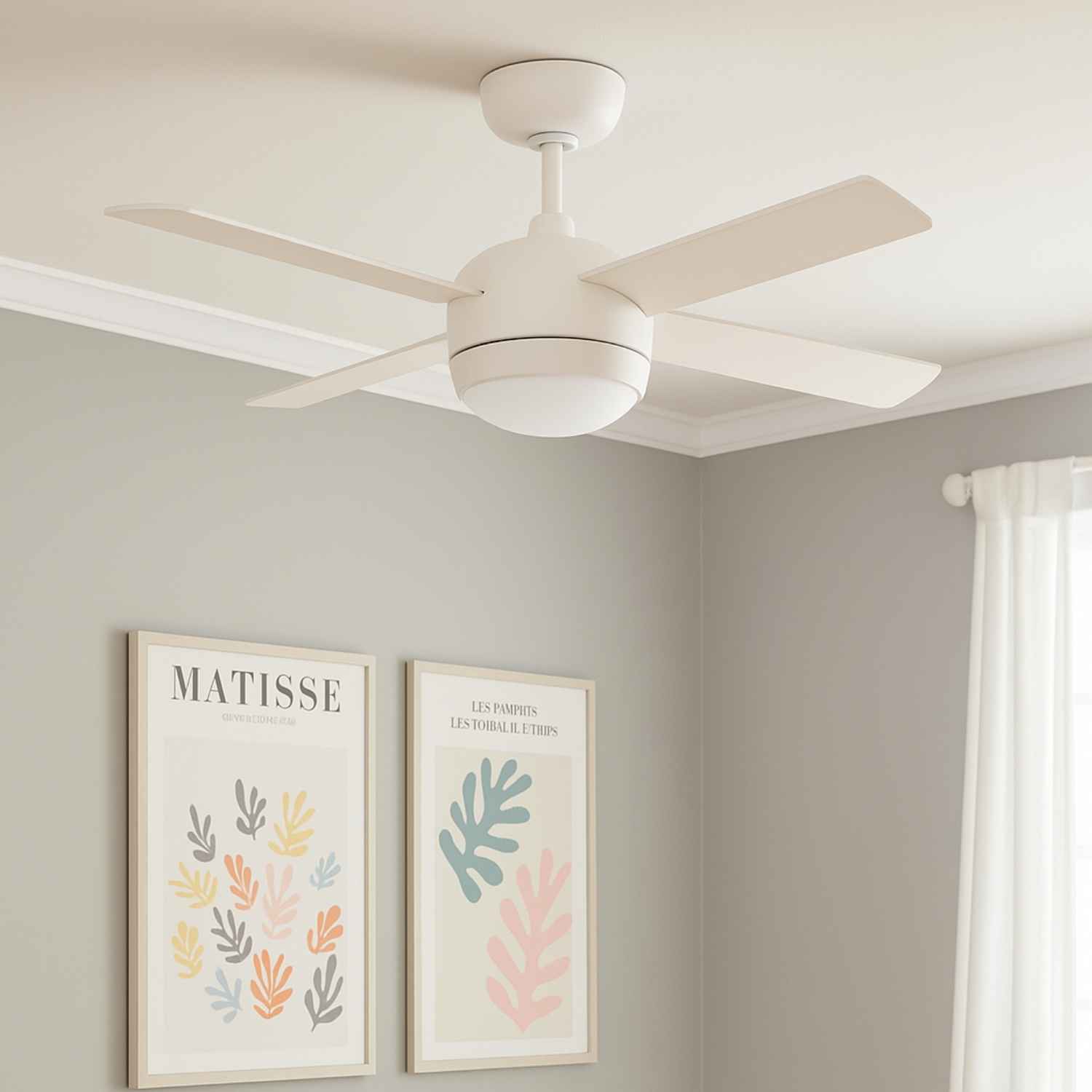 Ventiluxe Braxton Ventilador de techo, Ø106 cm, Mando a distancia + aplicación móvil, Blanco