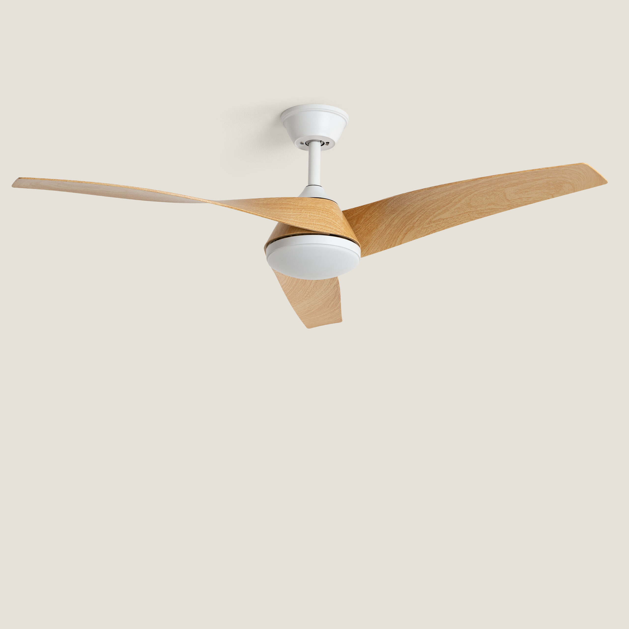 Fantiluxe Felix Ventilador de techo, Ø132 cm, Mando a distancia, Blanco / aspecto madera