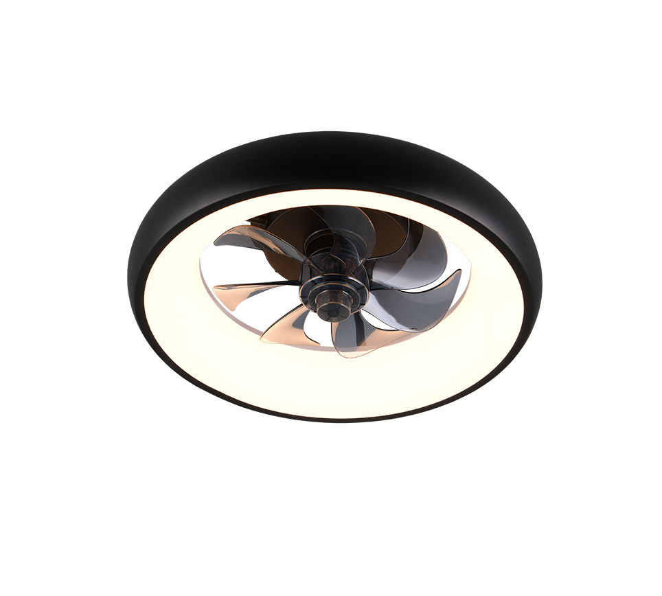 Fantiluxe Saga Ventilador de techo, Ø40 cm, Mando a distancia, Negro