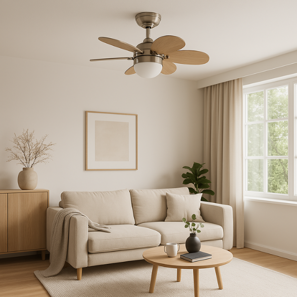 Orejo Ventilador de techo, ØØ81cm cm, Mando a distancia, aspecto madera