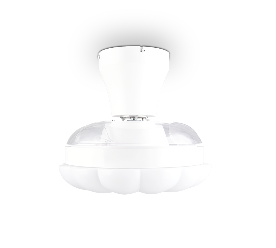 Fantiluxe Ingrid Ventilador de techo, Ø60 cm, Mando a distancia, Blanco