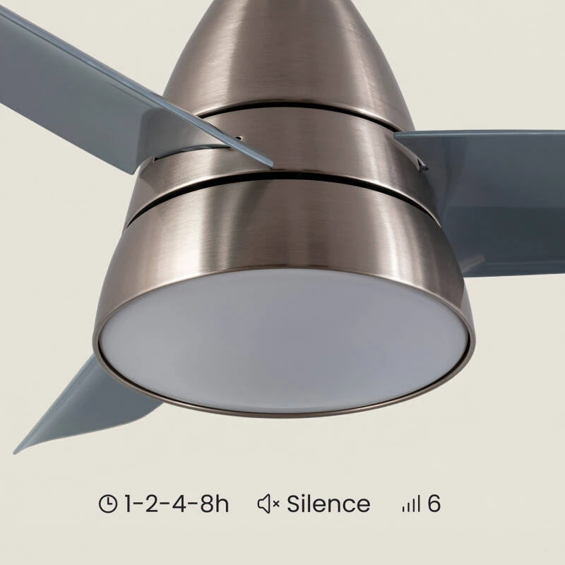 Fantiluxe Holmstrom Ventilador de techo, Ø91 cm, Mando a distancia, Plata