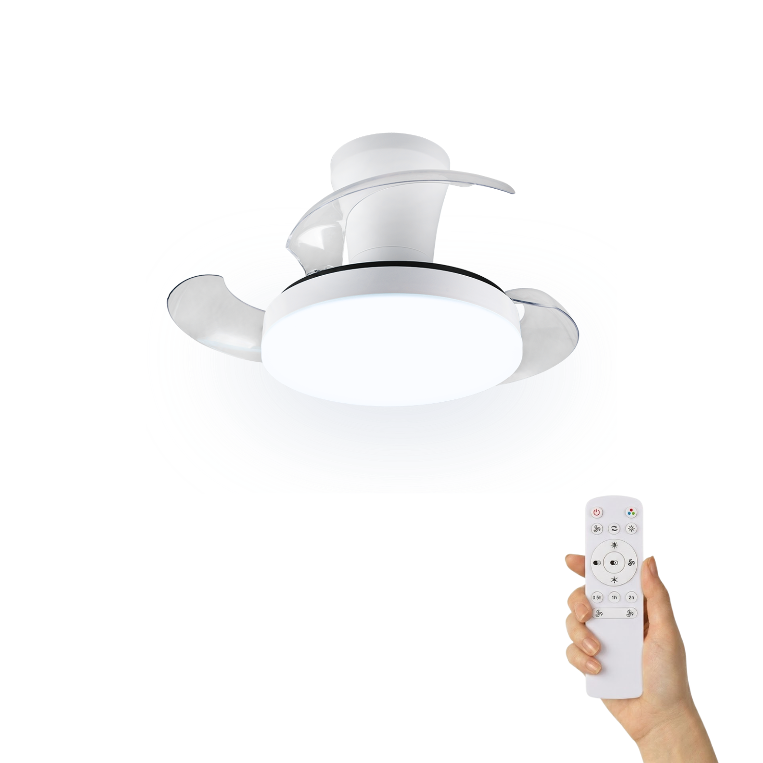 Fantiluxe Viggo Ventilador de techo, Ø71 cm, Mando a distancia, Blanco