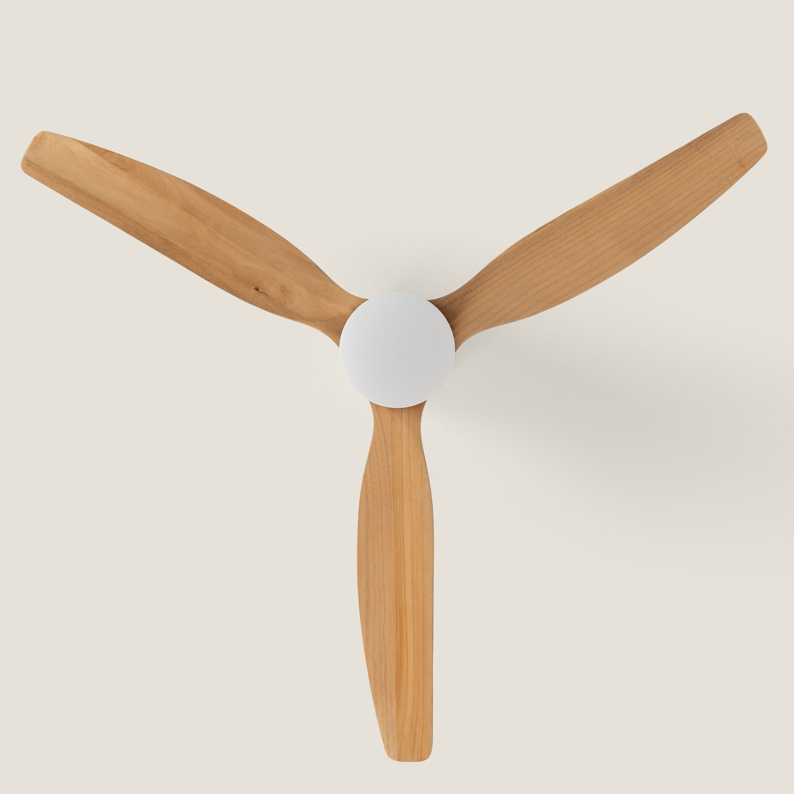 Fantiluxe Filip Ventilador de techo, Ø132 cm, Mando a distancia + aplicación móvil, Blanco / aspecto madera clara