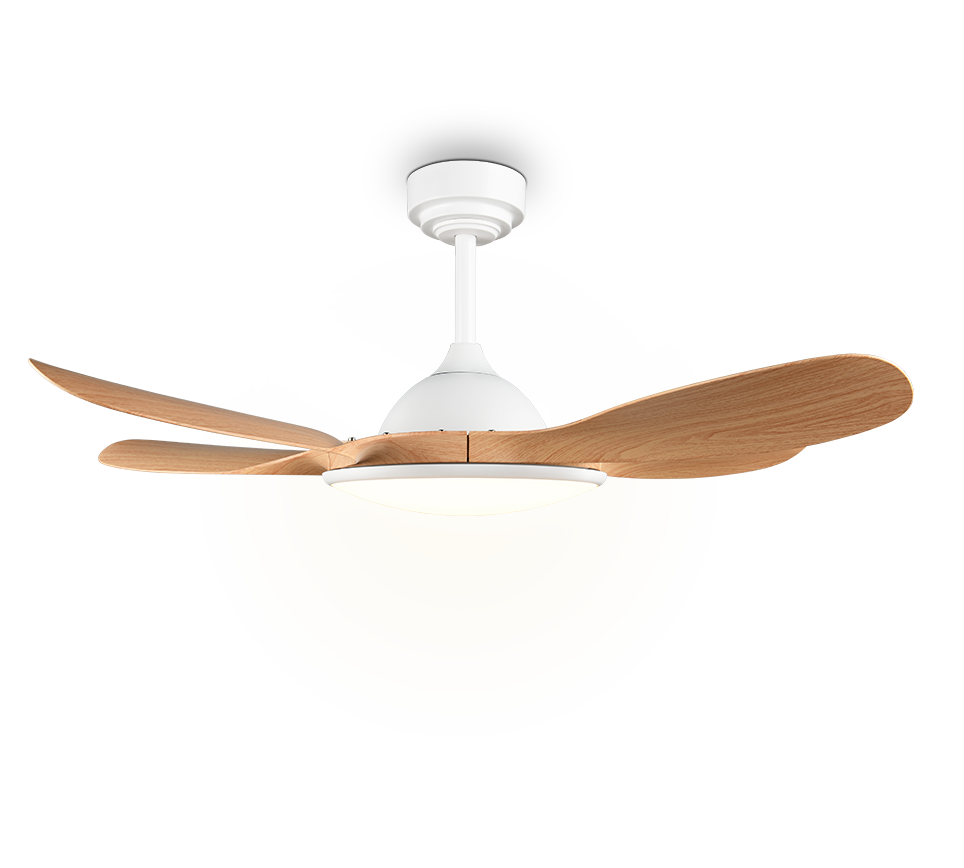 Fantiluxe Brynja Ventilador de techo, Ø108 cm, Mando a distancia, aspecto madera