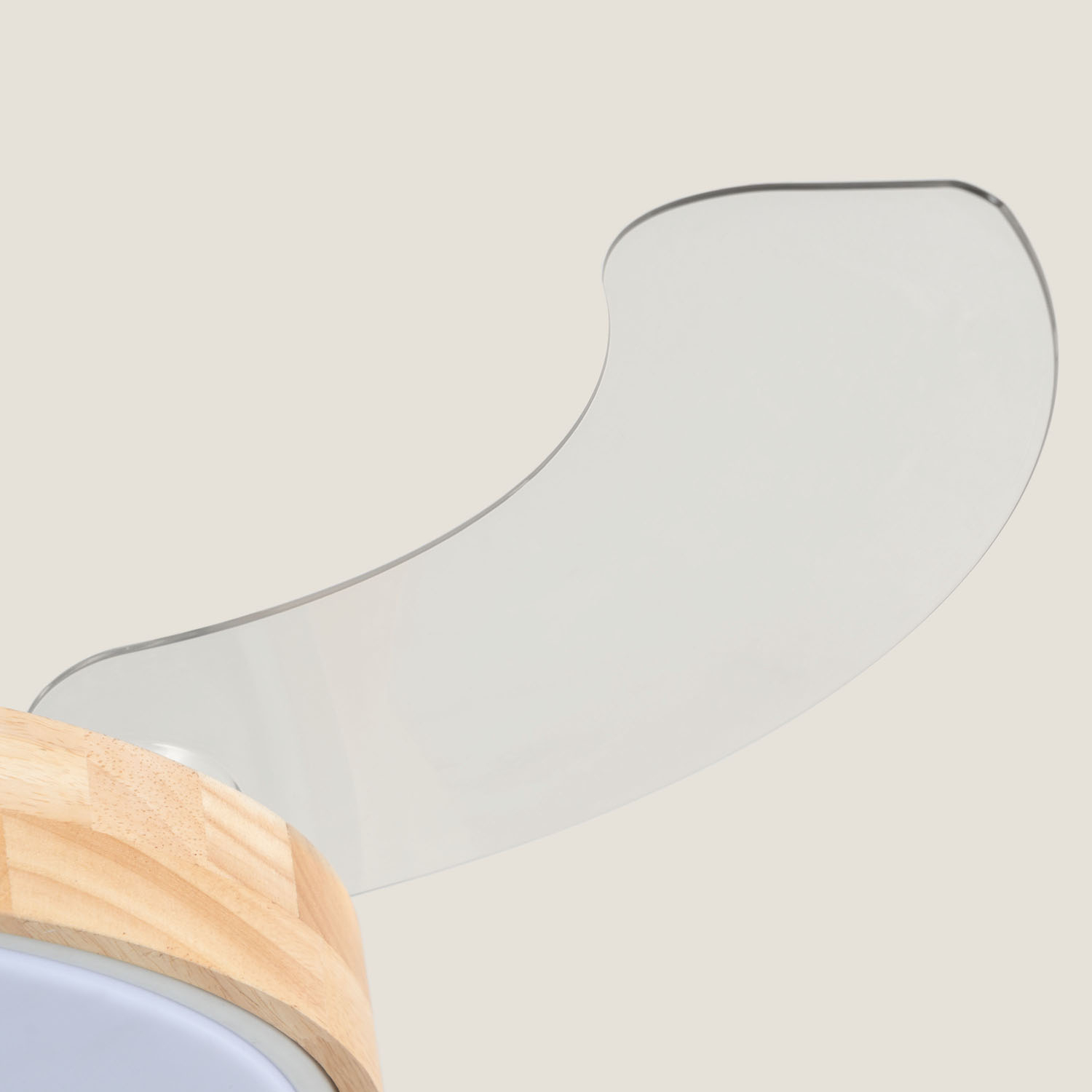 Fantiluxe Varnvik Ventilador de techo, Ø106 cm, Mando a distancia + aplicación móvil, Transparente