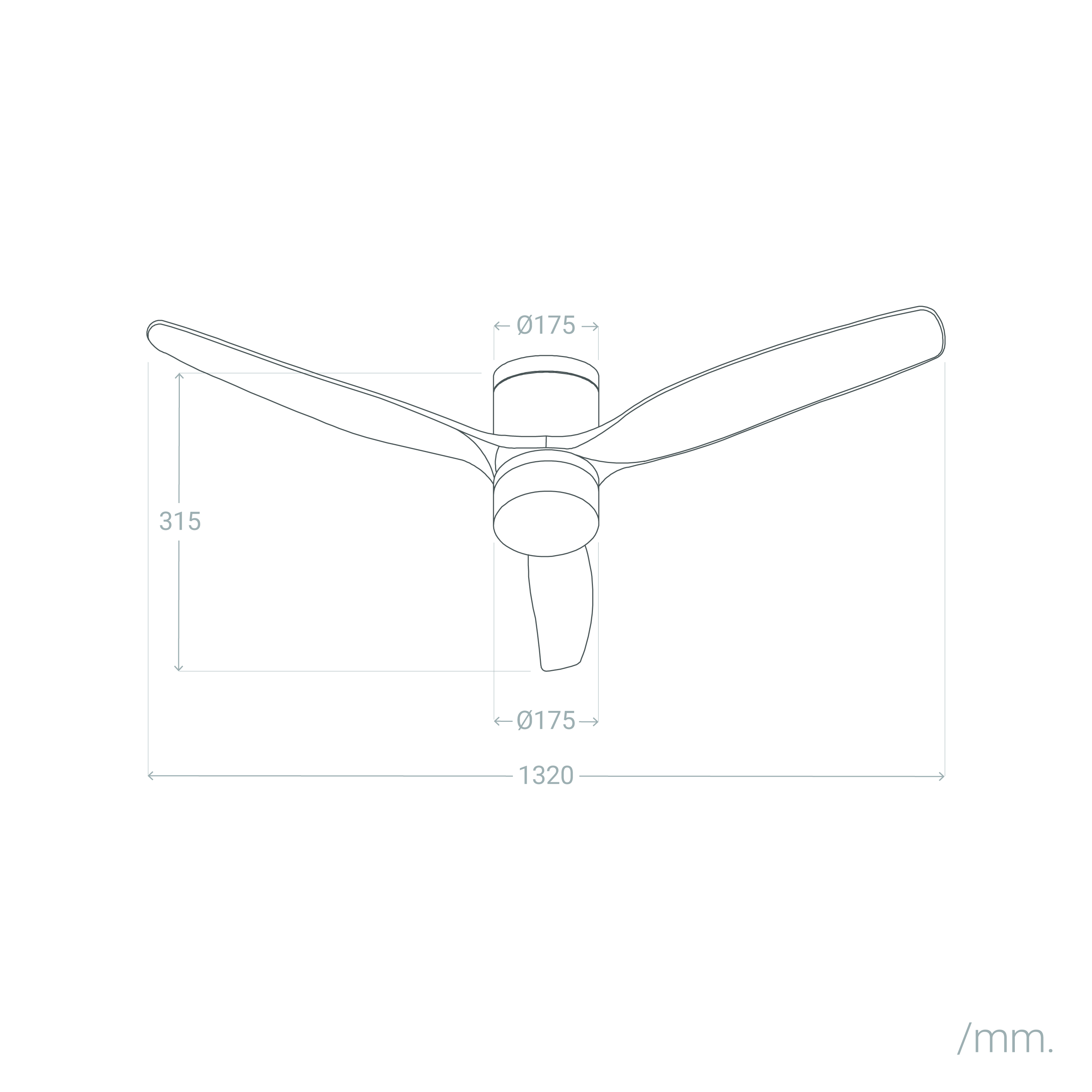 Fantiluxe Filip Ventilador de techo, Ø132 cm, Mando a distancia, Blanco / aspecto madera clara