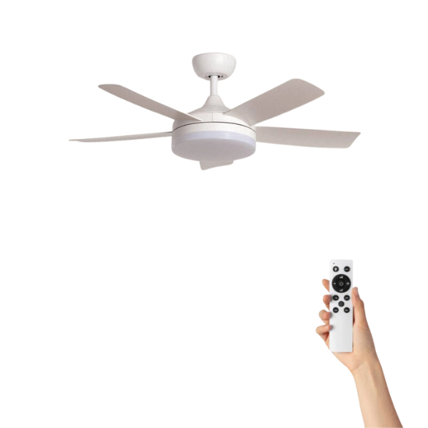 Cool Breeze Matilda Ventilador de techo con luz, Ø106cm cm, Mando a distancia + control de pared, Blanco