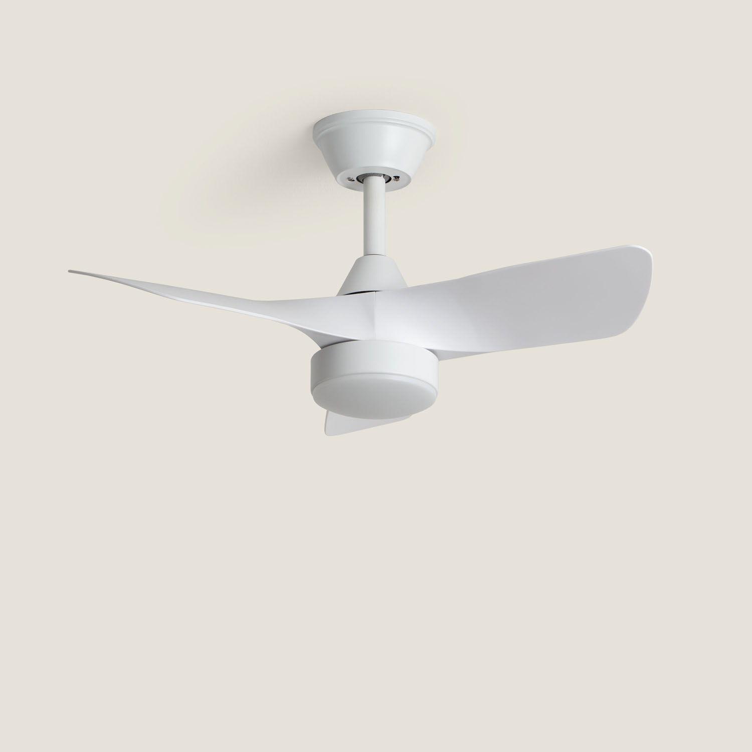 Fantiluxe Sebastian Ventilador de techo, Ø76 cm, Mando a distancia, Blanco