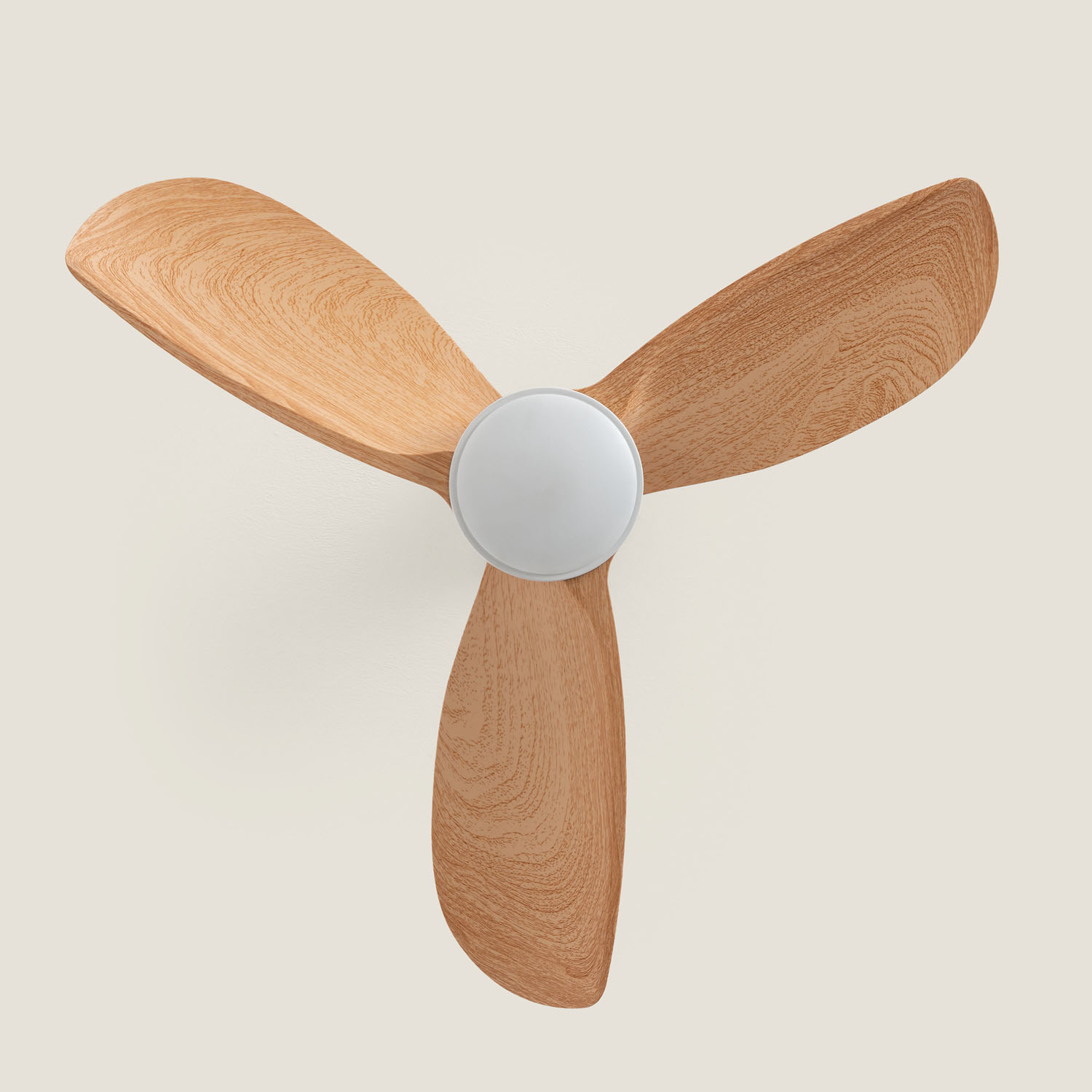 Fantiluxe Oliver Ventilador de techo, Ø76 cm, Mando a distancia, Blanco / aspecto madera