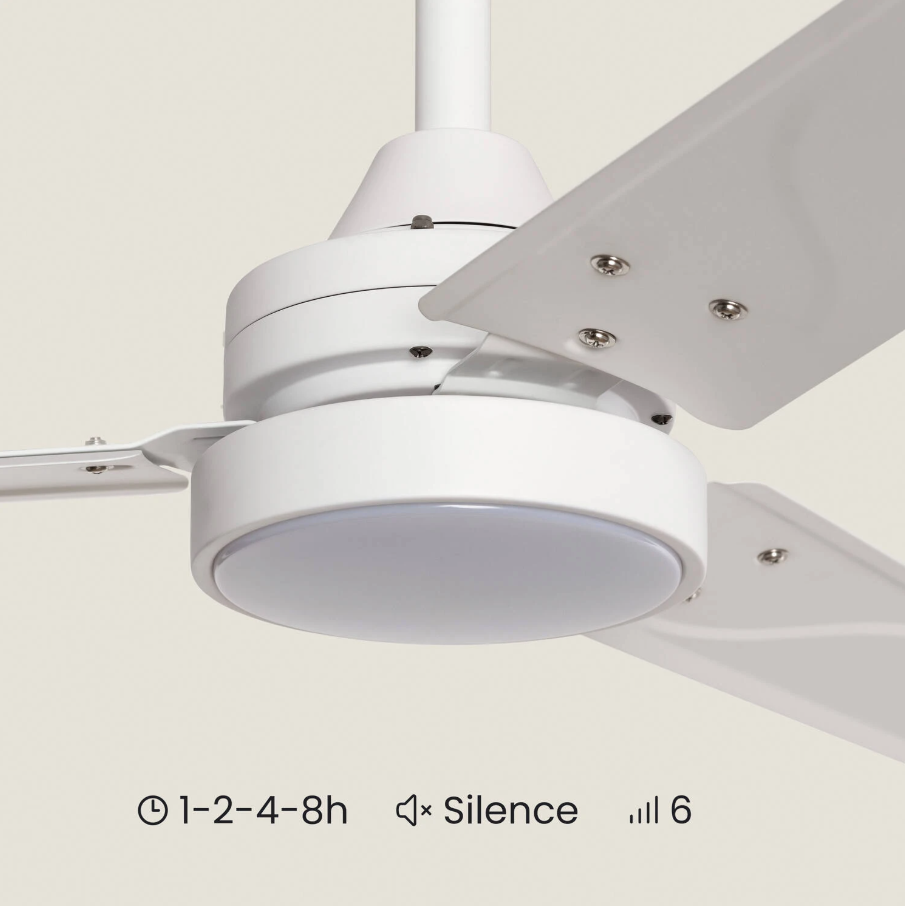 Fantiluxe Kallberg Ventilador de techo, Ø105 cm, Mando a distancia, Blanco