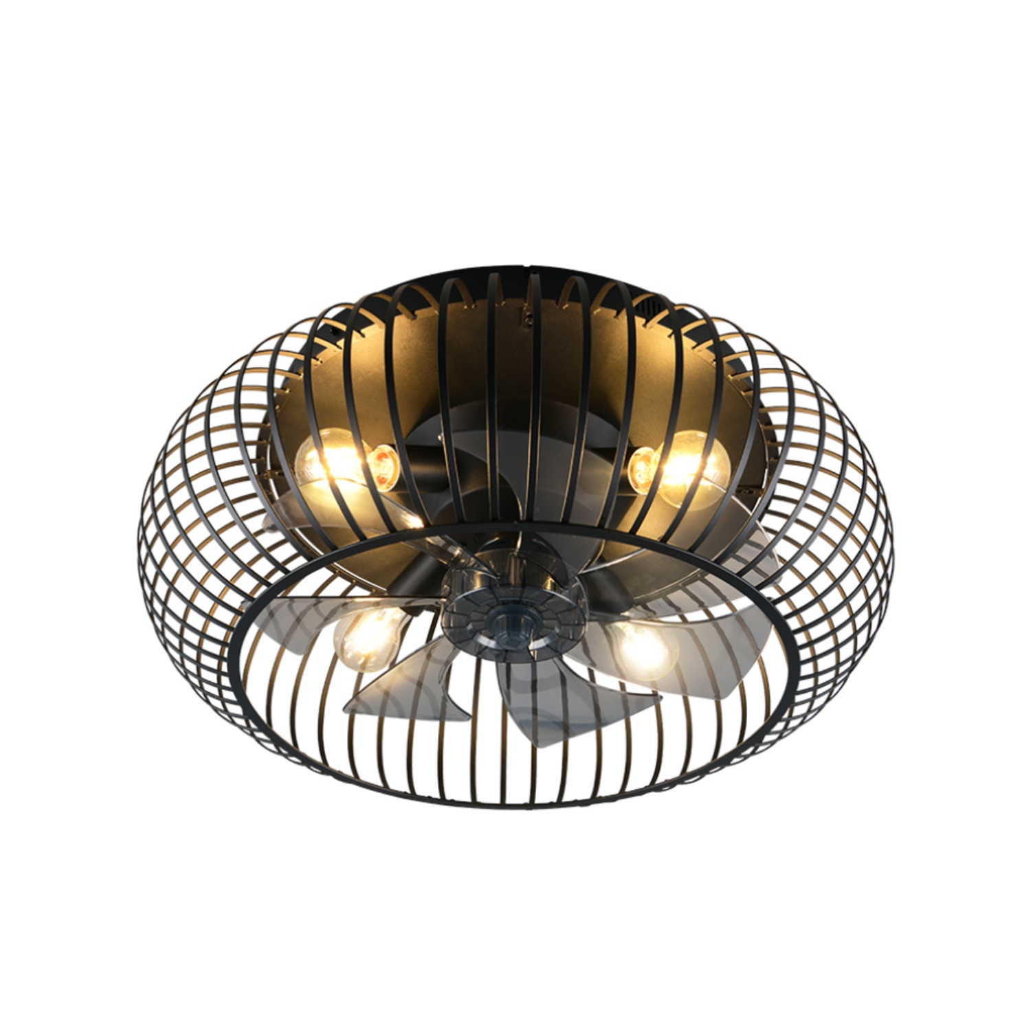 Fantiluxe Agnes Ventilador de techo, Ø61 cm, Mando a distancia, Negro