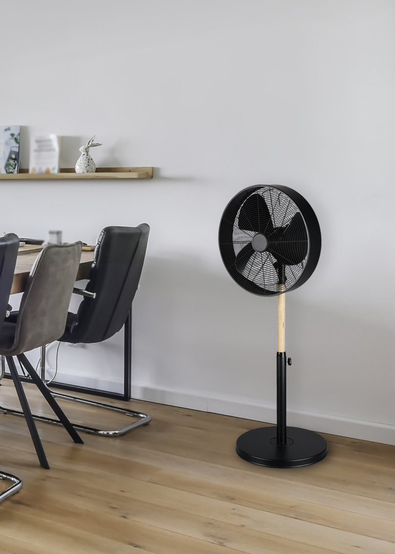Fantiluxe Viggo Ventilador de techo, Ø45 cm, Mando a distancia, Negro
