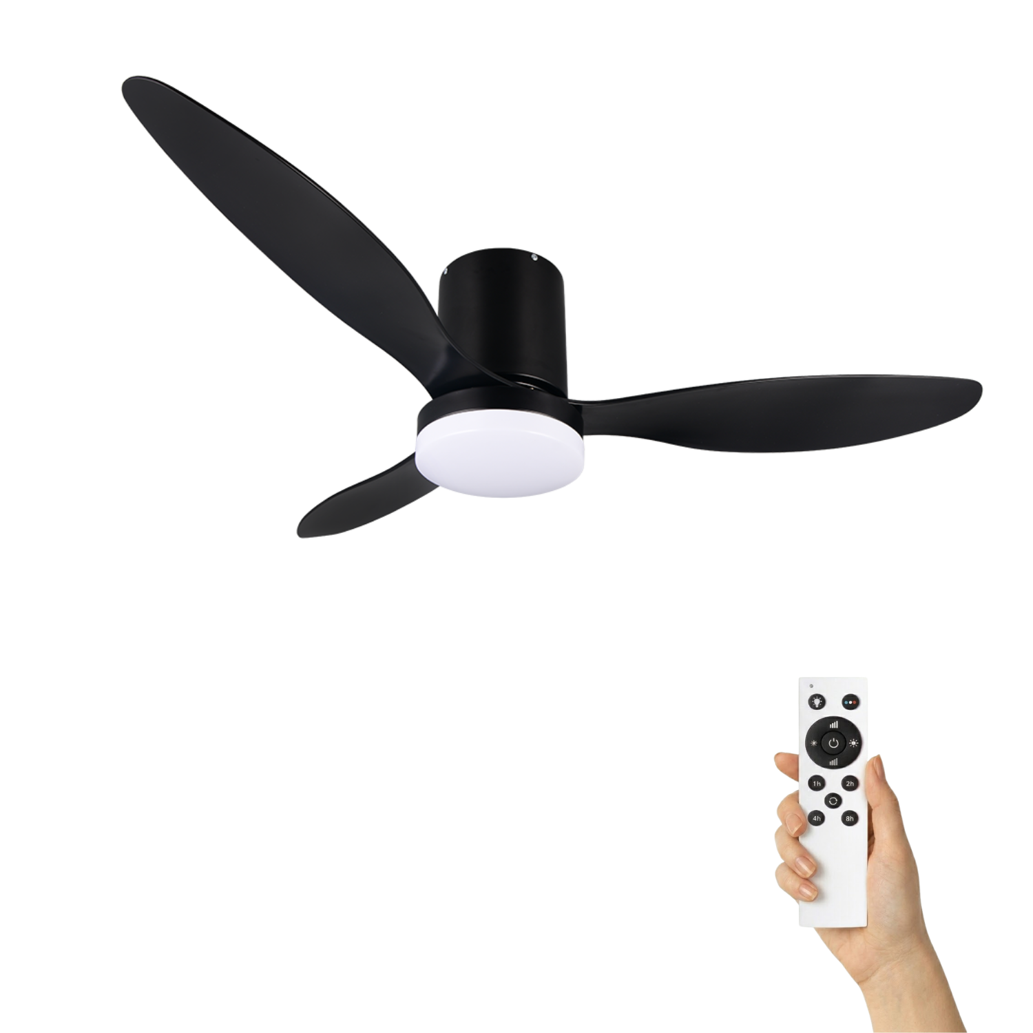 Fantiluxe Magnus Ventilador de techo, Ø132 cm, Mando a distancia, Negro