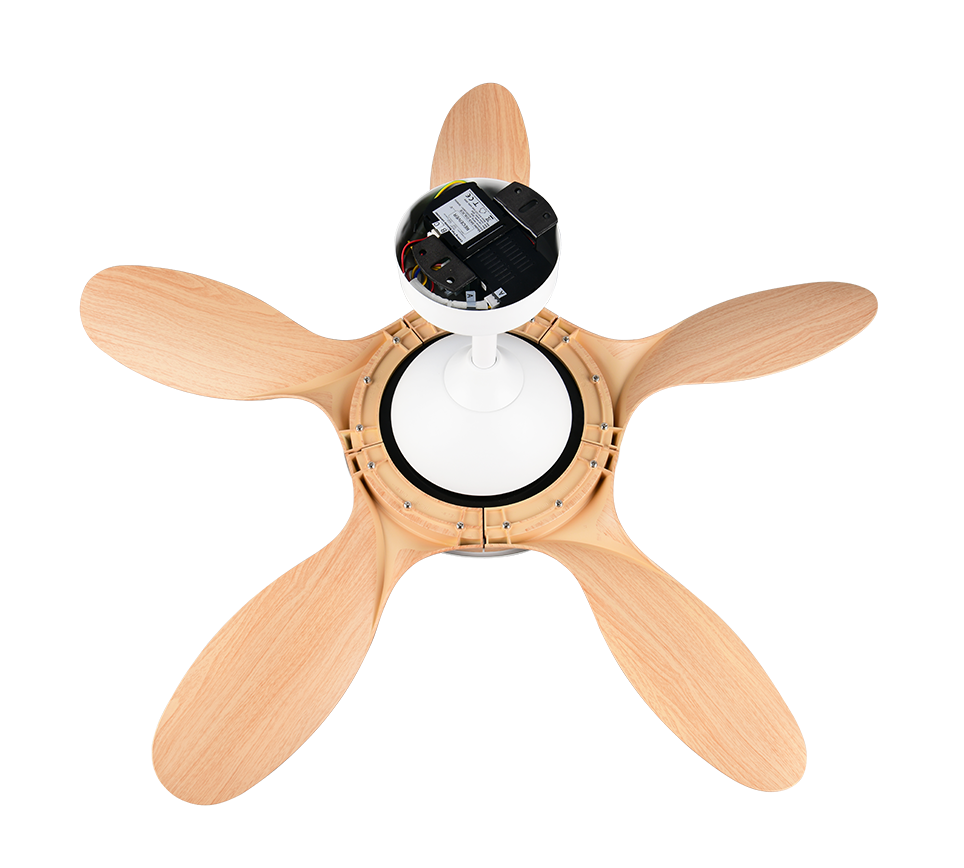 Fantiluxe Brynja Ventilador de techo, Ø108 cm, Mando a distancia, aspecto madera