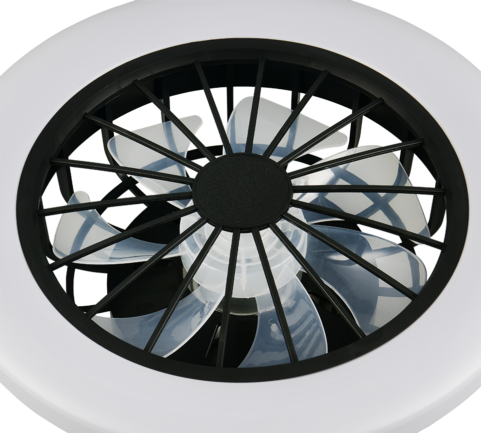 Fantiluxe Ingrid Ventilador de techo, Ø38 cm, Mando a distancia, Negro