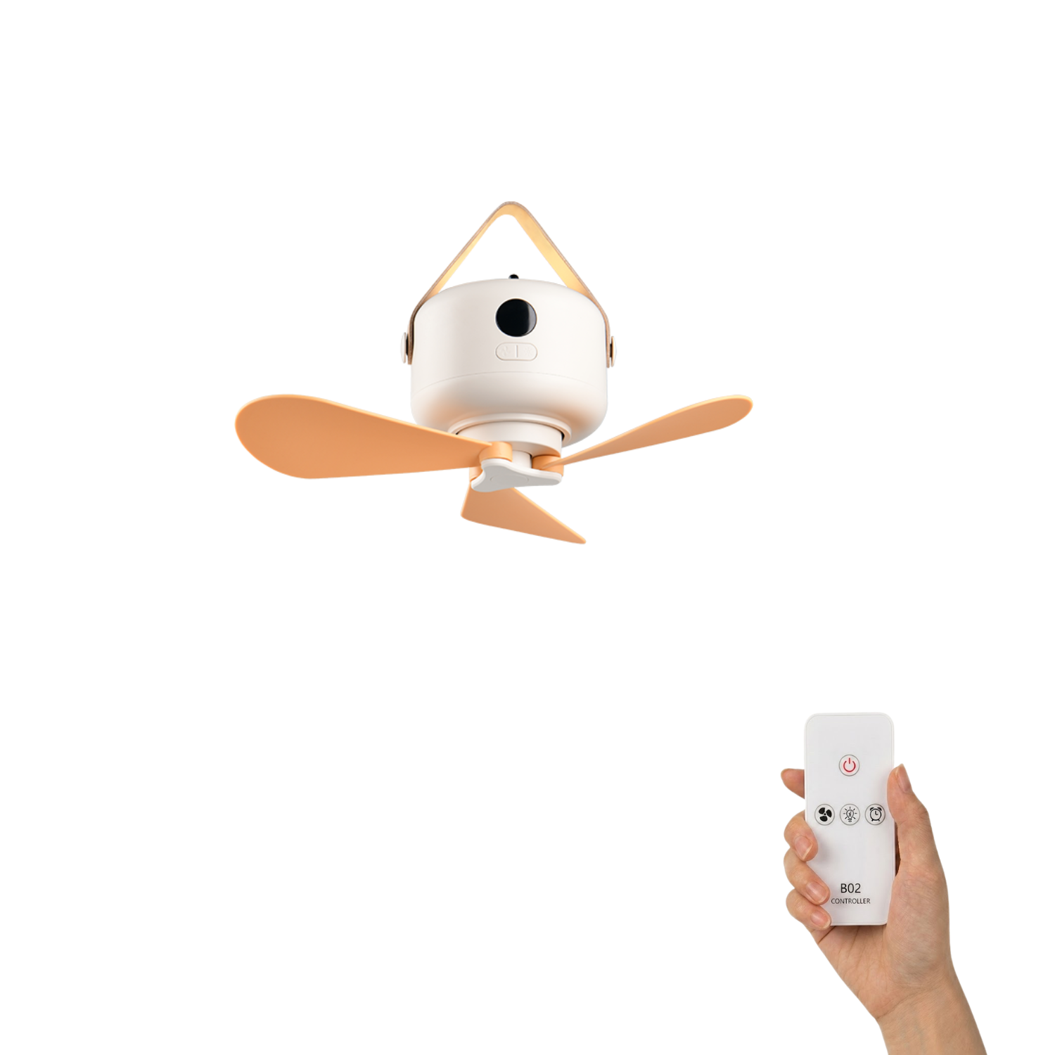 Fantiluxe Anders Ventilador de techo, Ø27 cm, Mando a distancia, Blanco