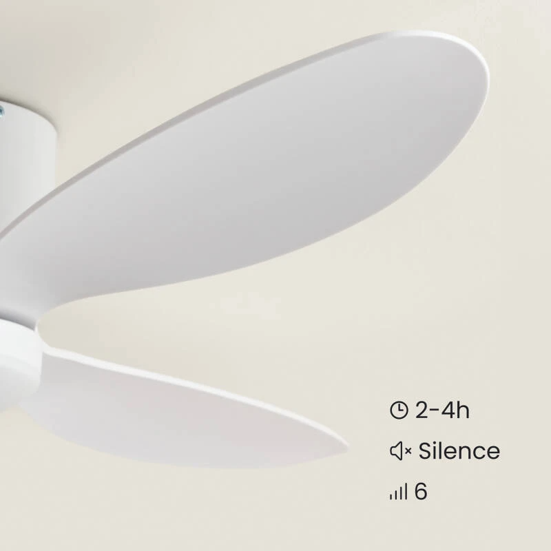 Fantiluxe Nils Ventilador de techo, Ø132 cm, Mando a distancia, Blanco
