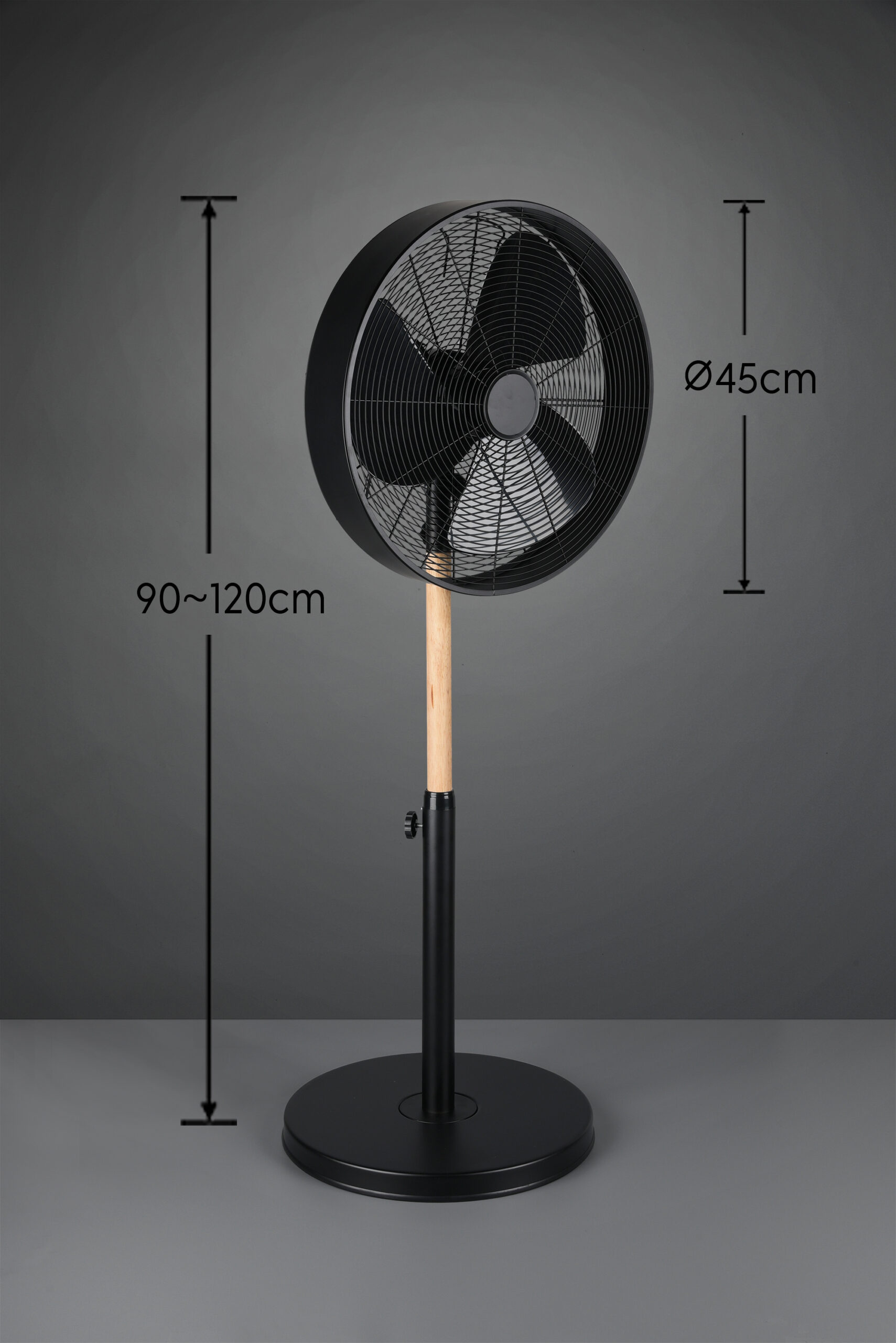 Fantiluxe Viggo Ventilador de techo, Ø45 cm, Mando a distancia, Negro