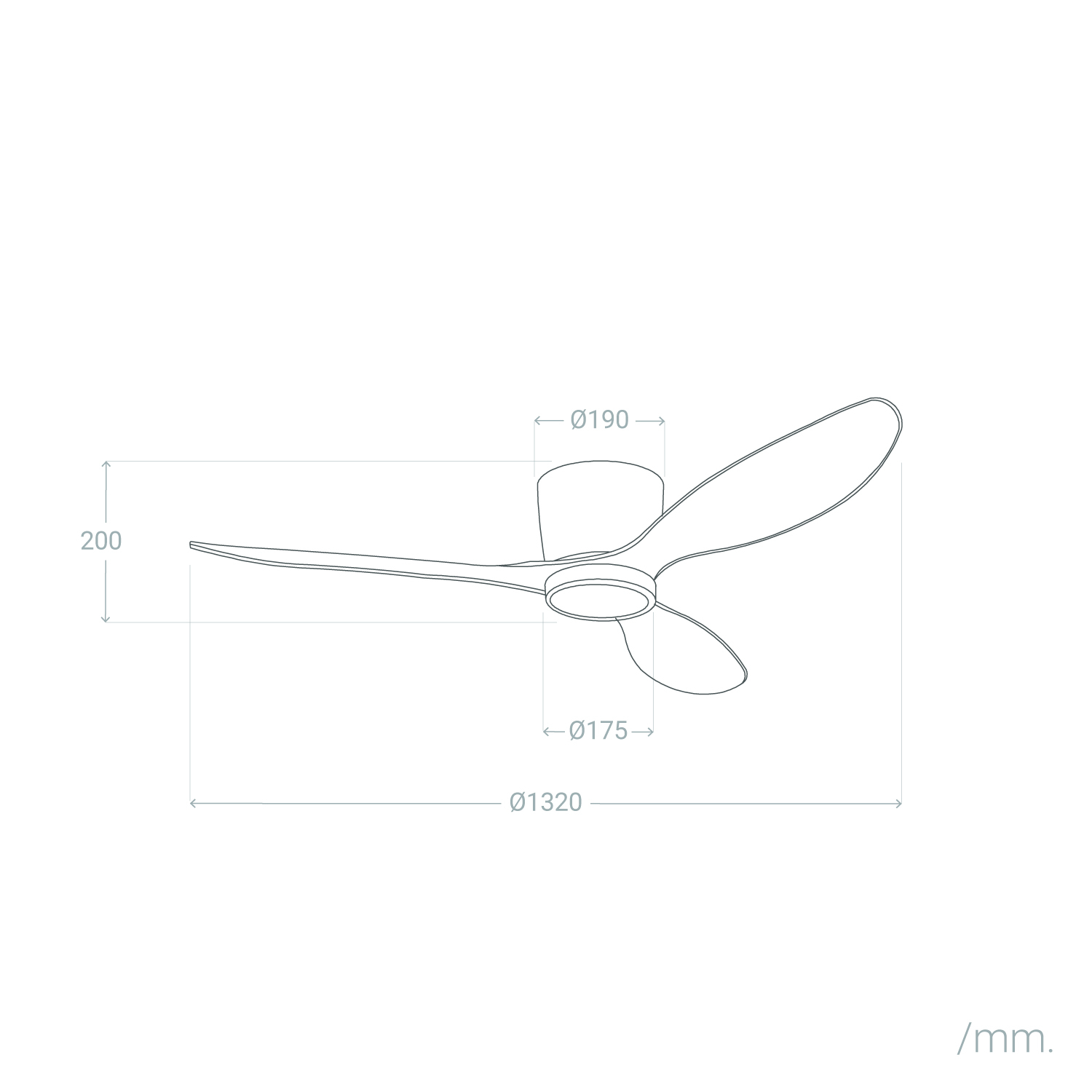 Fantiluxe Nils Ventilador de techo, Ø132 cm, Mando a distancia, Blanco