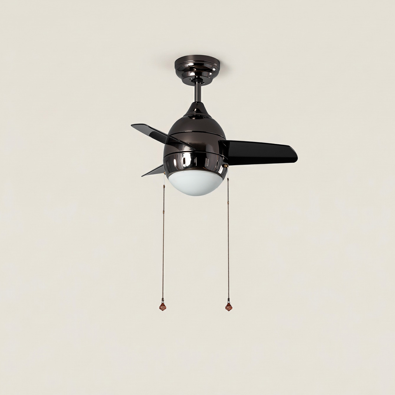 Fantiluxe Isak Ventilador de techo, Ø66 cm, Mando a distancia, Negro