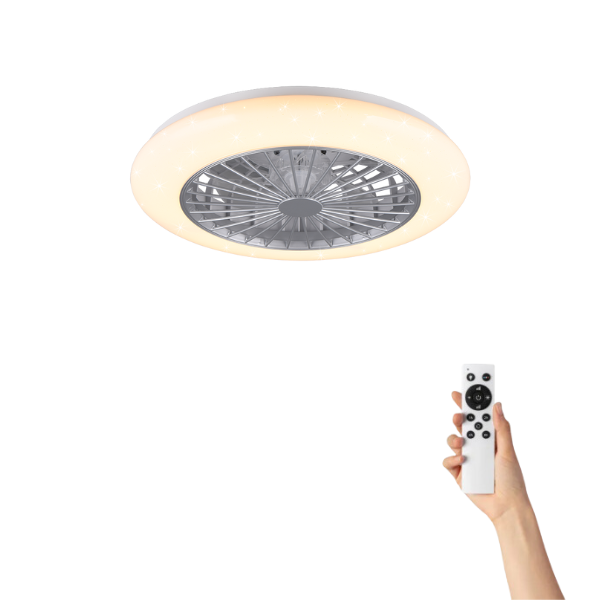 Fantiluxe Strulsand Ventilador de techo, Ø49 cm, Mando a distancia, Gris