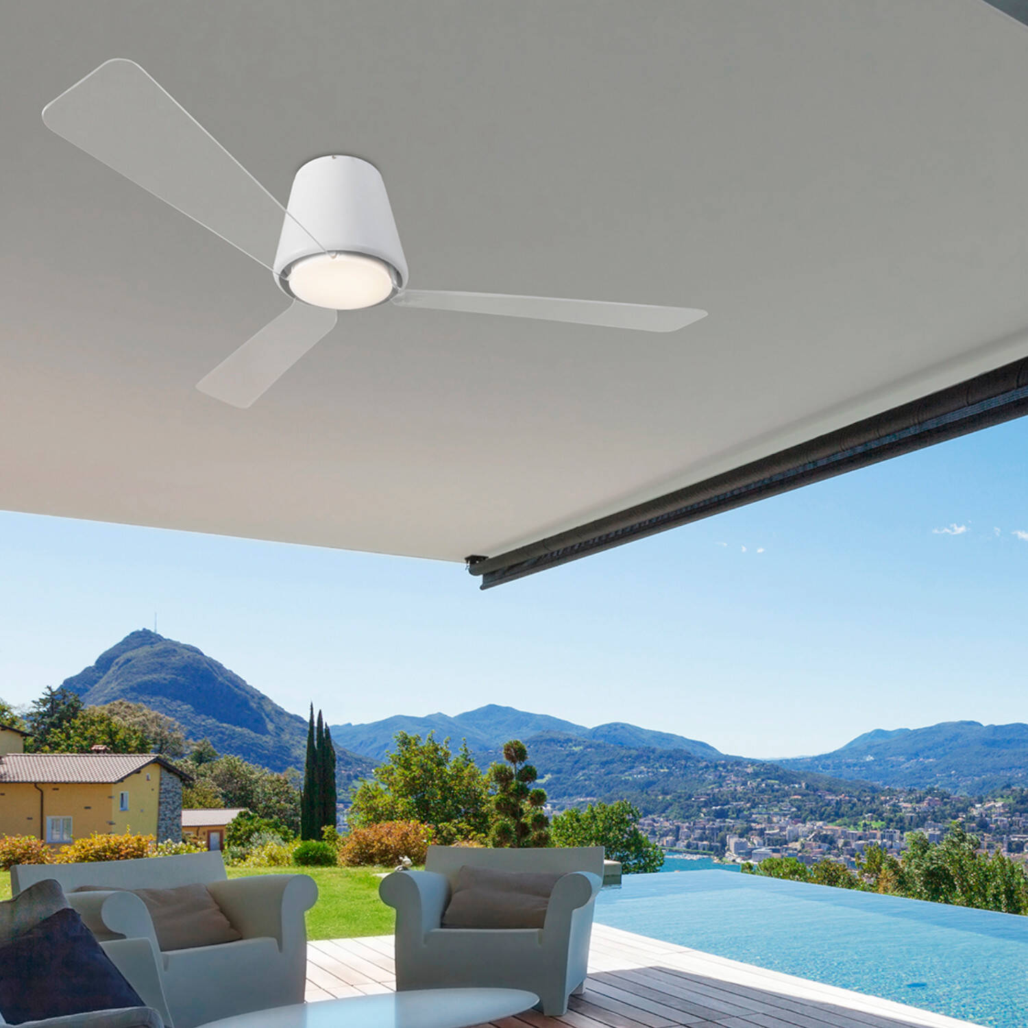 Ventiluxe Ahlgren Ventilador de techo, Ø132 cm, Mando a distancia, Blanco