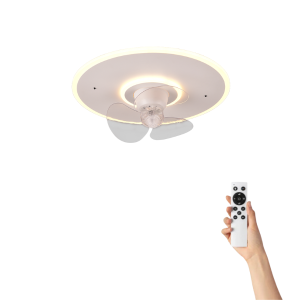 Cool Breeze Luci Ventilador de techo con luz, Ø50cm cm, Mando a distancia, Blanco