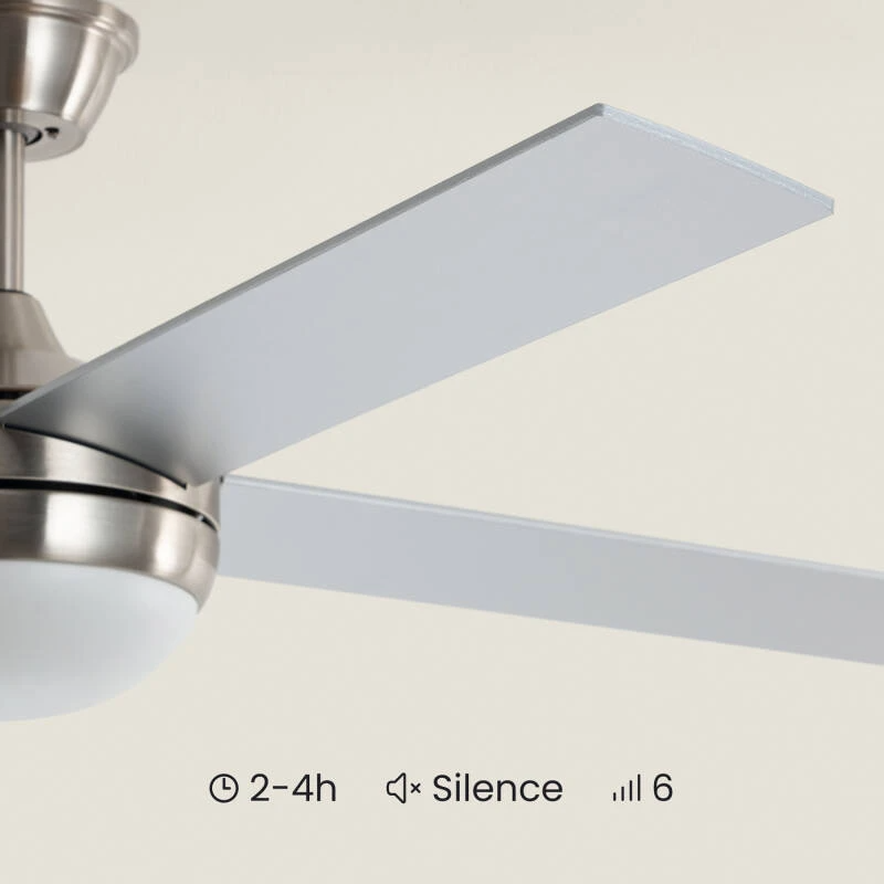 Fantiluxe Gustav Ventilador de techo, Ø132 cm, Mando a distancia, Níquel / Plata