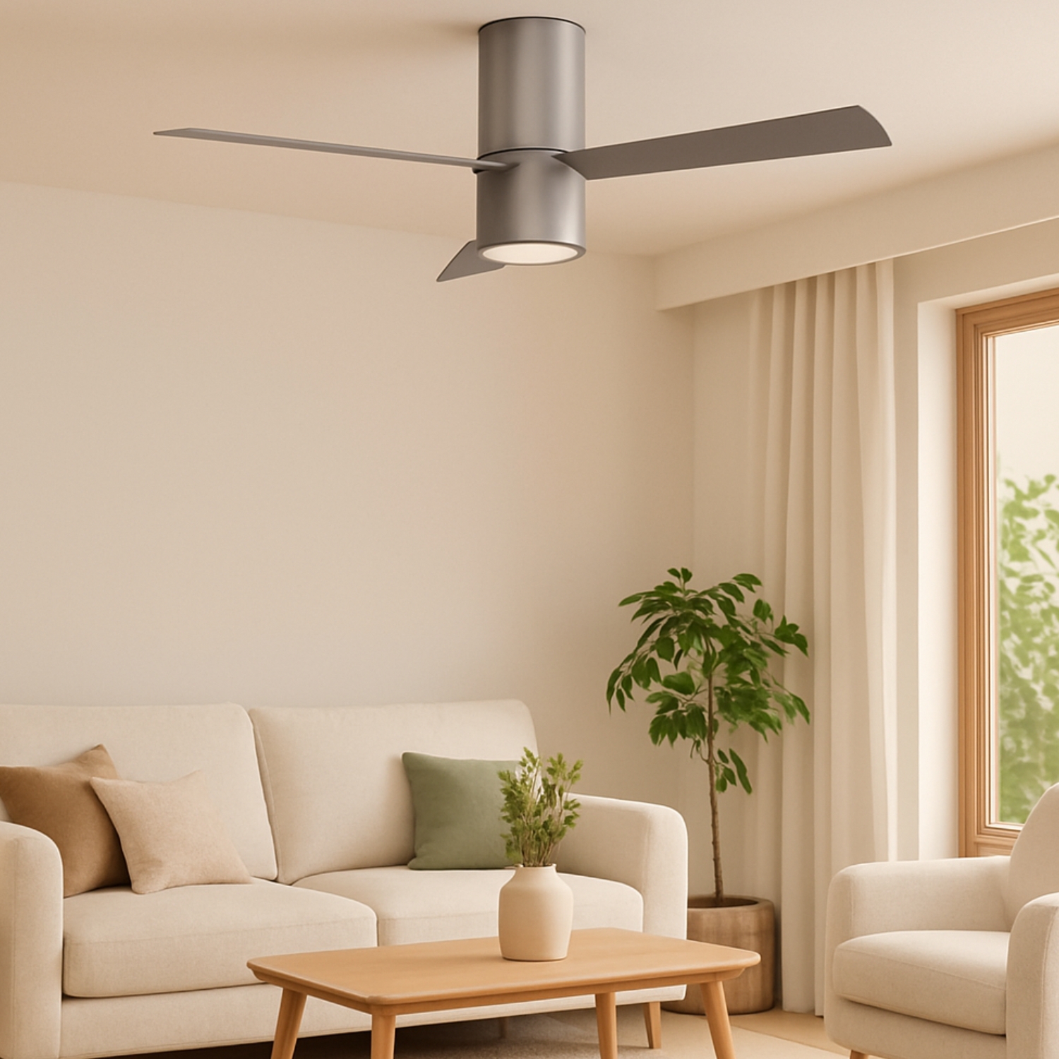 Ventiluxe Ekman Ventilador de techo, Ø132 cm, Mando a distancia, Gris