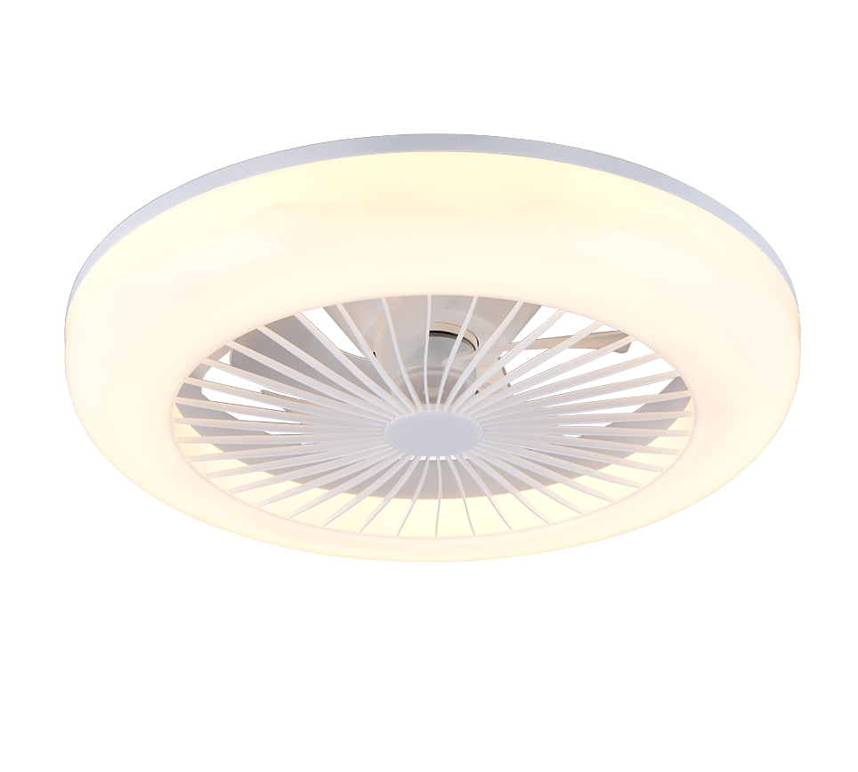 Fantiluxe Mette Ventilador de techo, Ø45 cm, Mando a distancia, Blanco