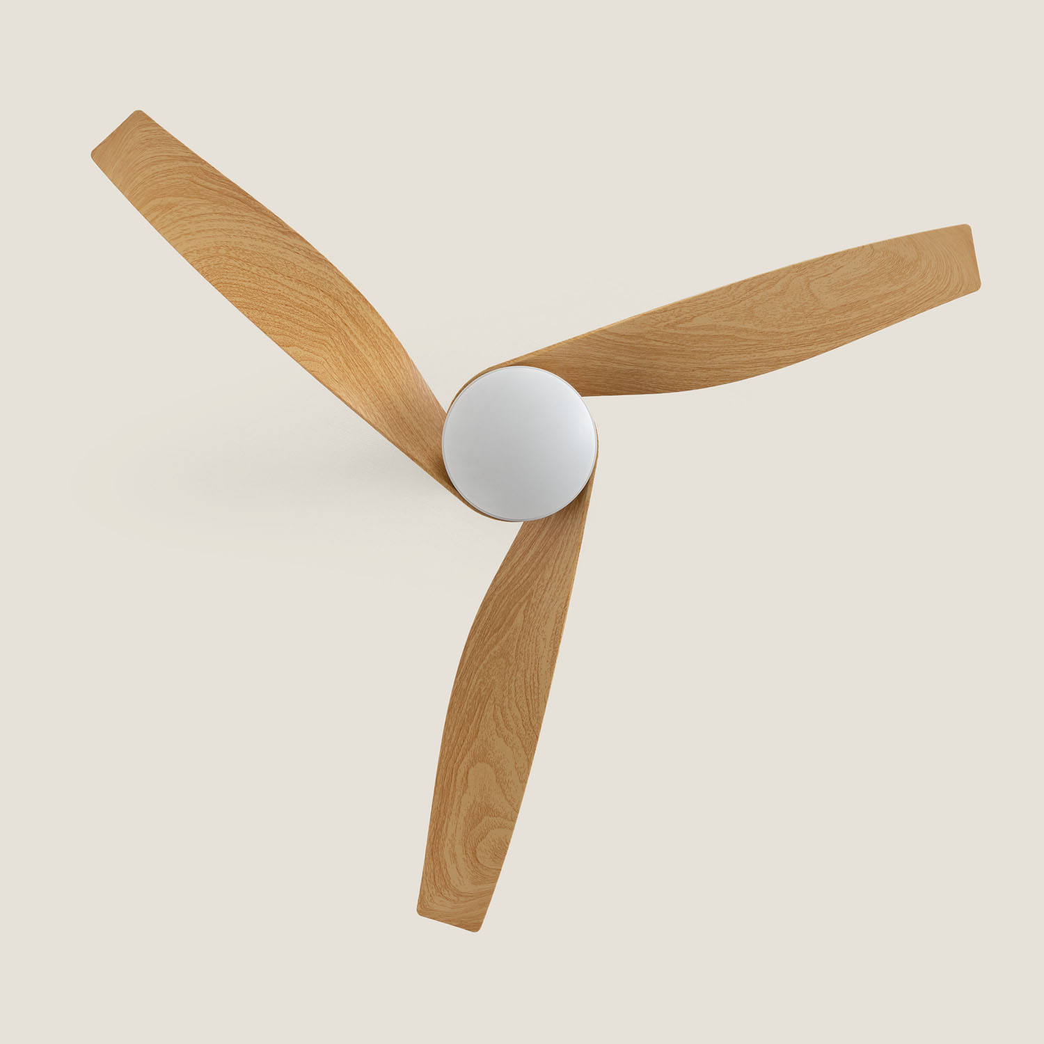 Fantiluxe Felix Ventilador de techo, Ø132 cm, Mando a distancia, Blanco / aspecto madera