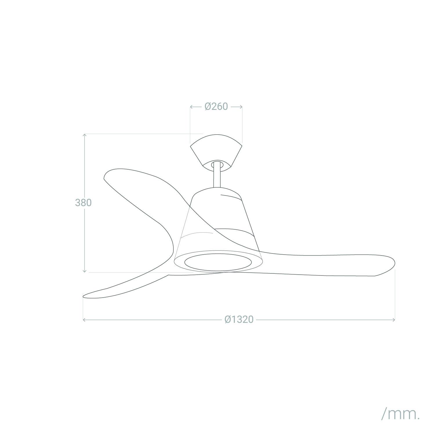 Ventiluxe Backlund Ventilador de techo, Ø132 cm, Mando a distancia, Blanco