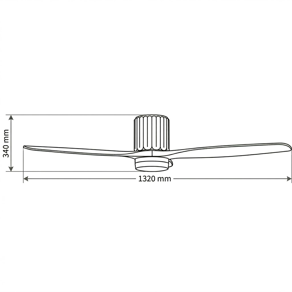 Fantiluxe Esmay Ventilador de techo, Ø132 cm, Mando a distancia, Beige / aspecto madera oscura