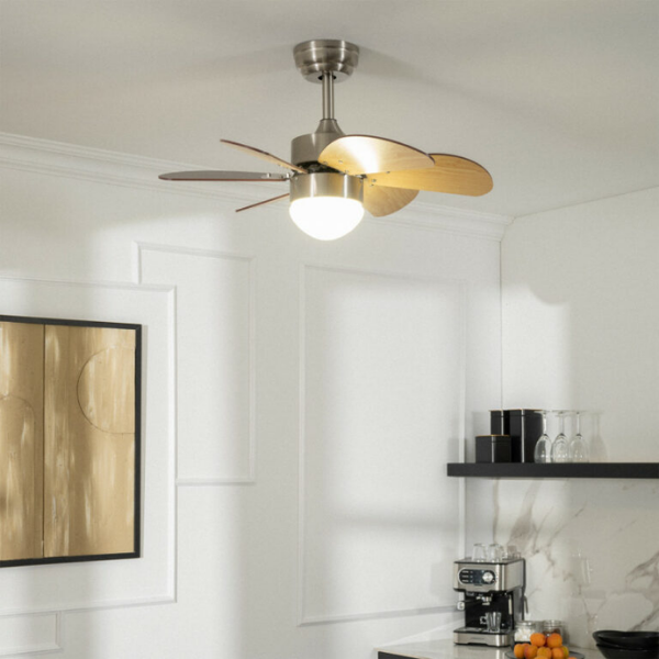 Orejo Ventilador de techo, ØØ81cm cm, Mando a distancia, aspecto madera