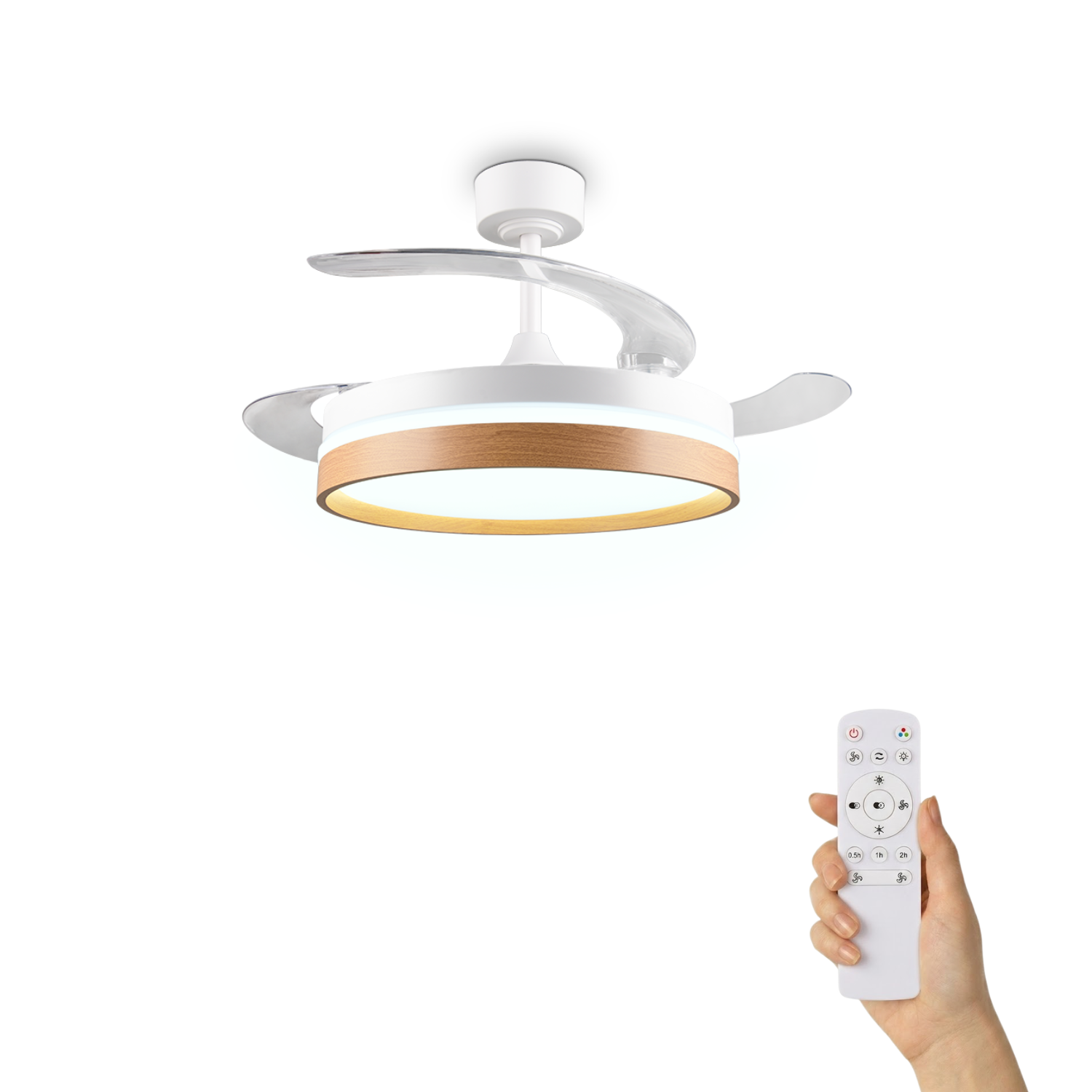 Fantiluxe Anders Ventilador de techo, Ø106 cm, Mando a distancia, Blanco