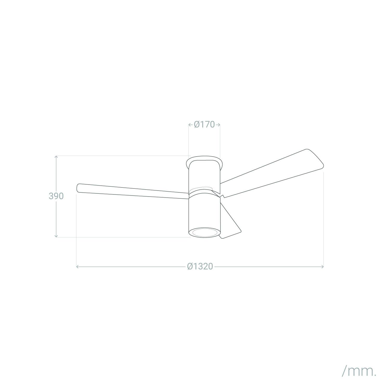 Ventiluxe Ekman Ventilador de techo, Ø132 cm, Mando a distancia, Gris