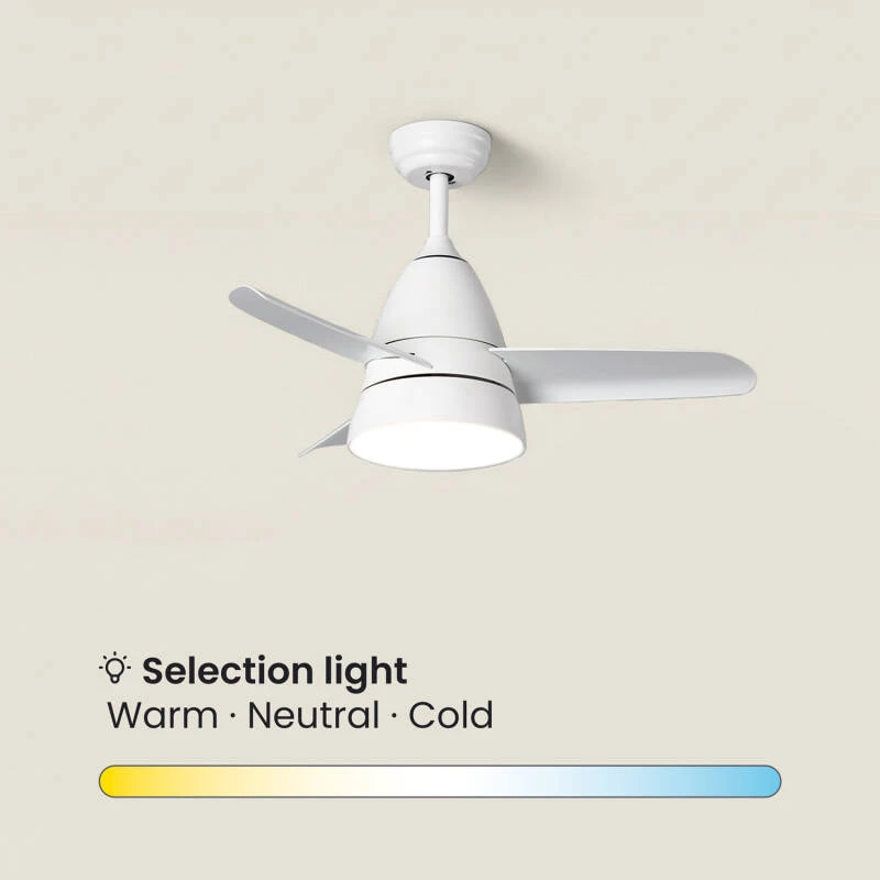 Fantiluxe Viklund Ventilador de techo, Ø91 cm, Mando a distancia, Blanco