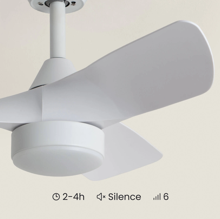 Fantiluxe Sebastian Ventilador de techo, Ø76 cm, Mando a distancia, Blanco