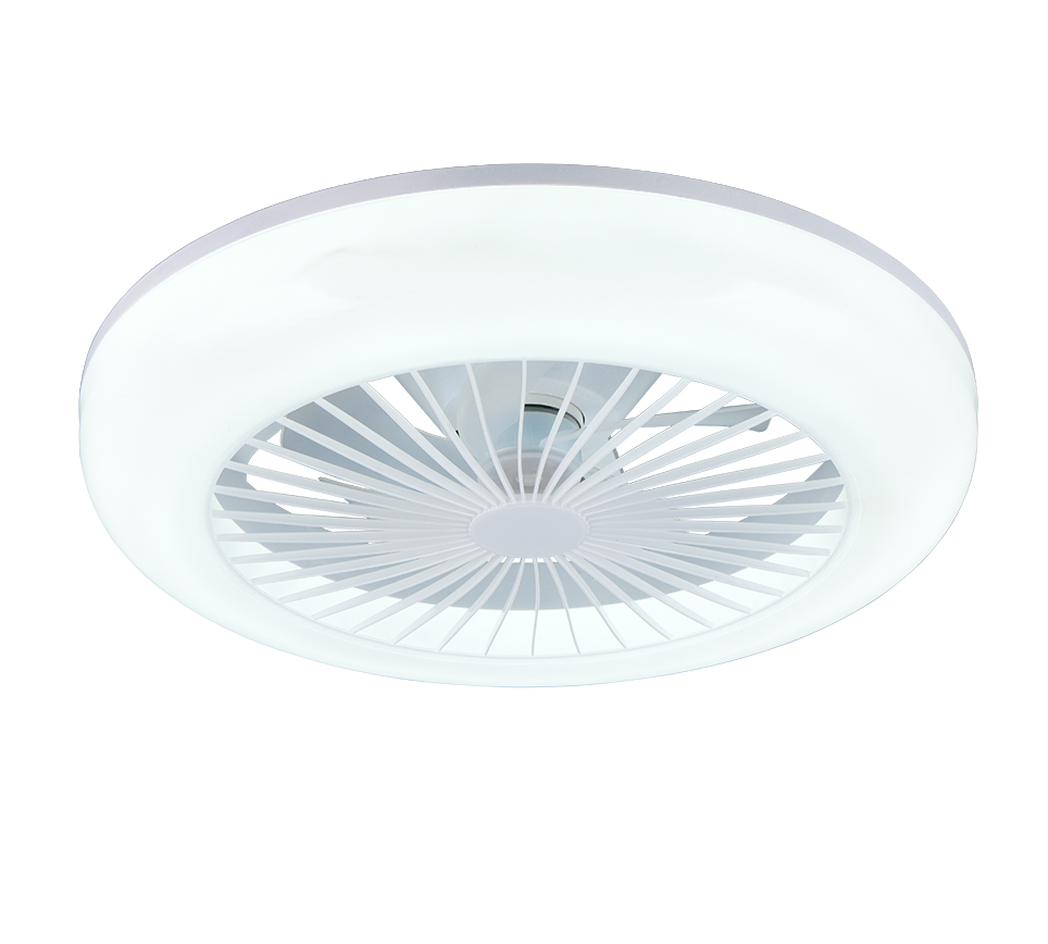 Fantiluxe Mette Ventilador de techo, Ø45 cm, Mando a distancia, Blanco