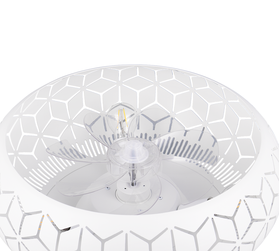 Fantiluxe Kasper Ventilador de techo, Ø50 cm, Mando a distancia, Blanco