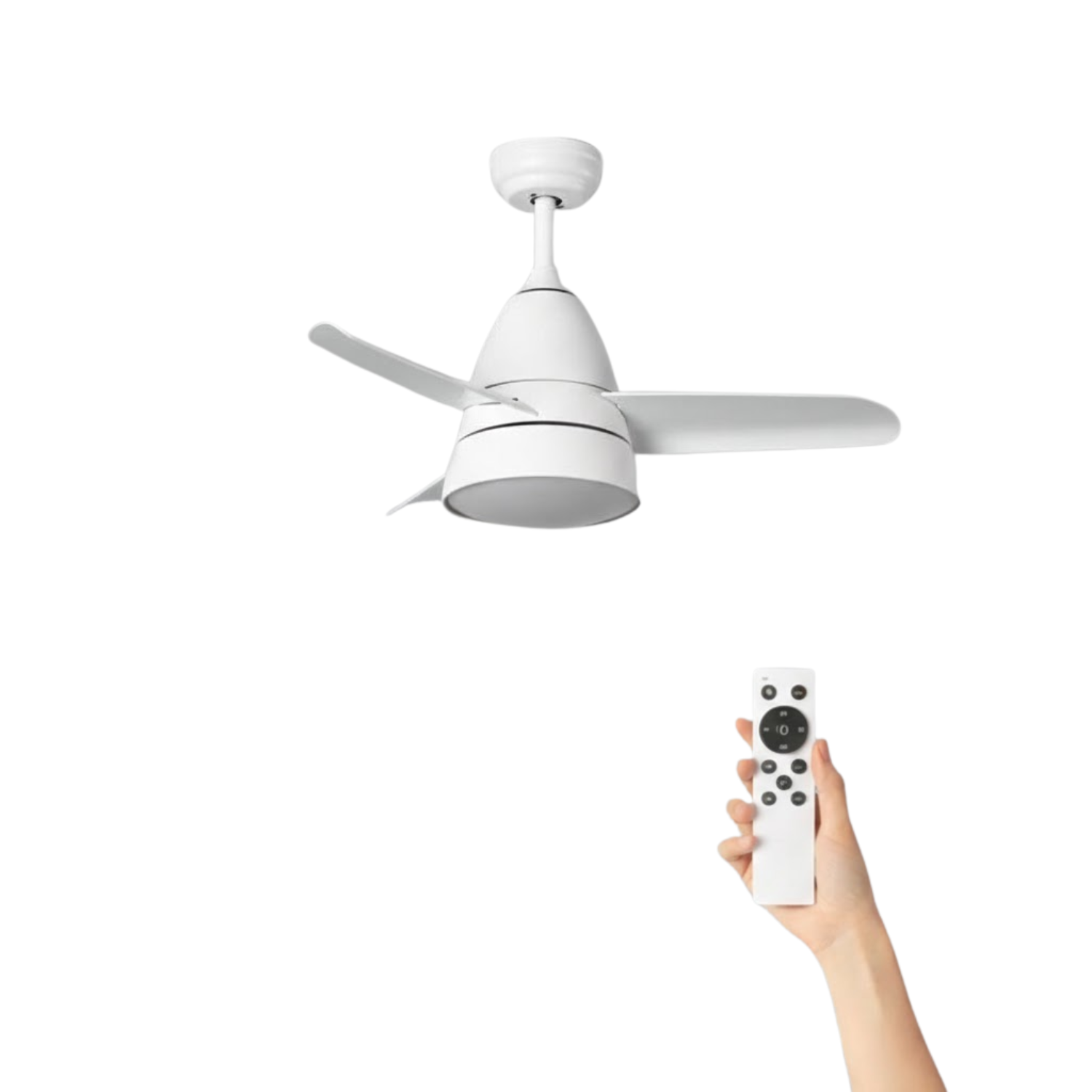 Fantiluxe Viklund Ventilador de techo, Ø91 cm, Mando a distancia, Blanco