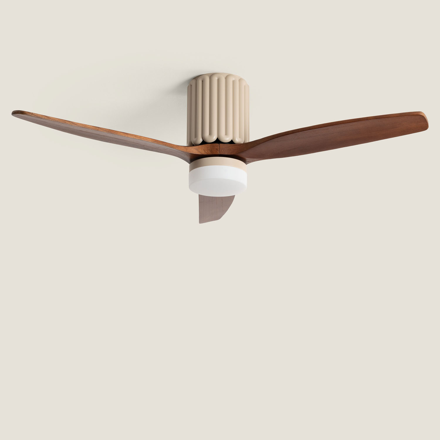 Fantiluxe Esmay Ventilador de techo, Ø132 cm, Mando a distancia, Beige / aspecto madera oscura