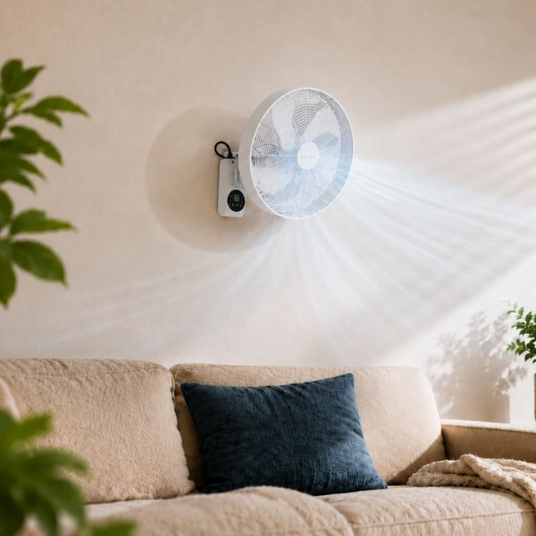 Ventilador de pared blanco